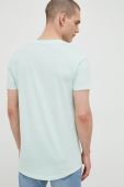 Бавовняна футболка Tom Tailor колір бірюзовий з принтом