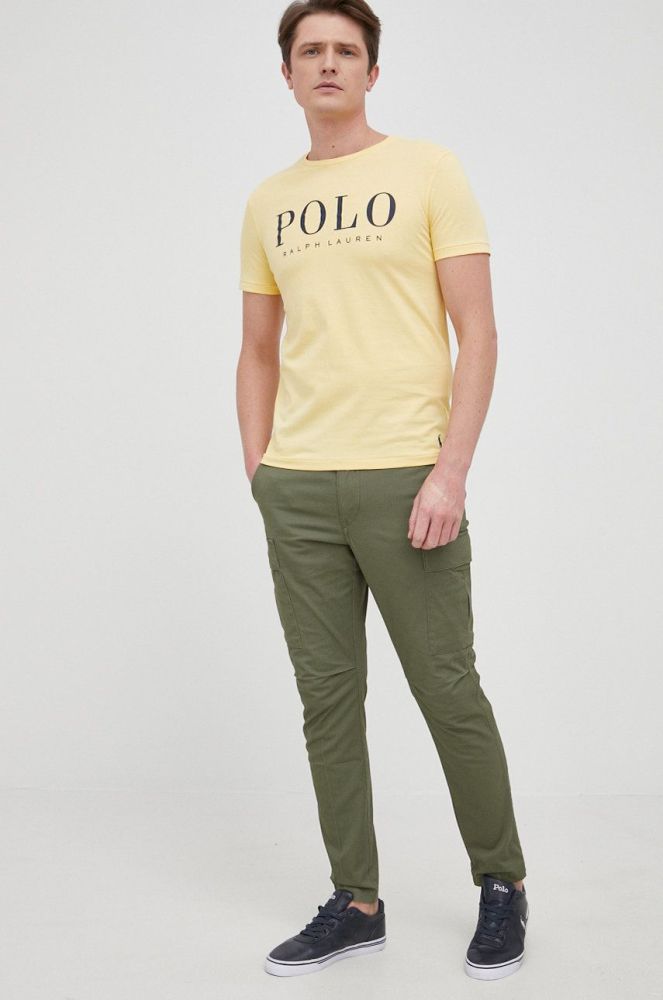 Бавовняна футболка Polo Ralph Lauren колір жовтий однотонний (2034915)