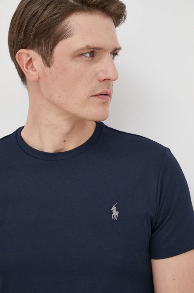 Футболка Polo Ralph Lauren чоловічий колір синій однотонний