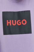 Бавовняна кофта HUGO чоловіча колір фіолетовий з принтом
