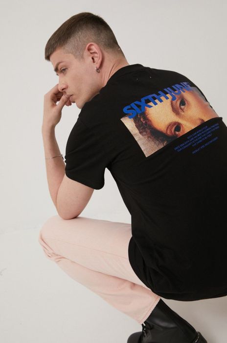 Бавовняна футболка Sixth June колір чорний з принтом (2199826)