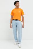 Бавовняна футболка HUF колір помаранчевий з принтом (2835652)