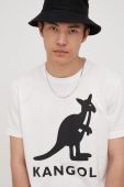 Бавовняна футболка Kangol колір бежевий з принтом KLEU005-01