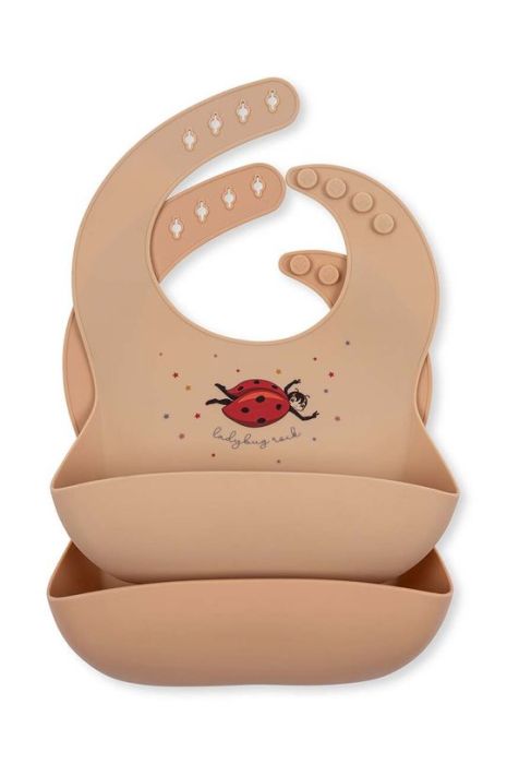 Дитячий слюнявчик Konges Sl?jd 2-pack колір рожевий (3260315)