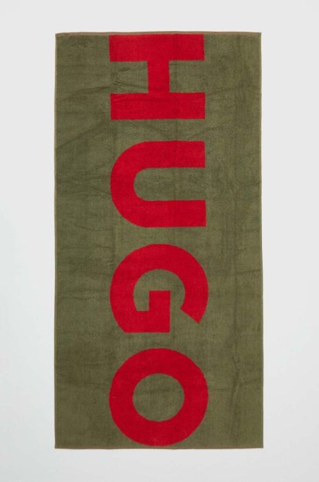 Бавовняний рушник HUGO колір зелений