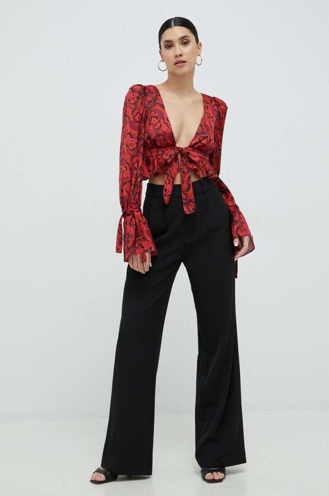 Блузка For Love & Lemons жіноча колір червоний візерунок