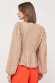 Блузка Notes du Nord жіноча колір бежевий з аплікацією