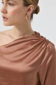 Блузка Notes du Nord жіноча колір коричневий однотонна (2879325)
