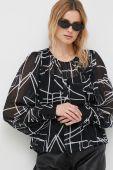 Блузка Dkny жіноча колір чорний візерунок