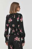Блузка Twinset жіноча колір чорний принт квіти