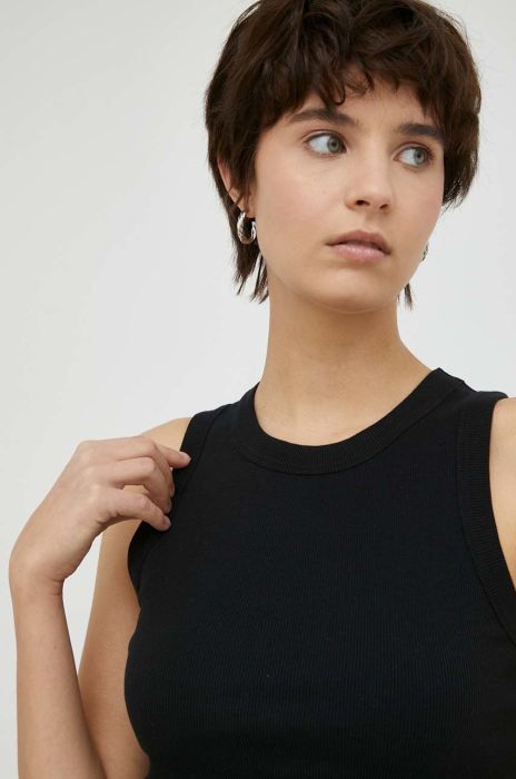 Бавовняний топ Drykorn Nadeen колір чорний