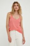 Льняний топ Mustang колір рожевий