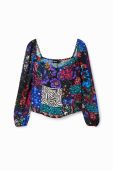 Блузка Desigual жіноча колір чорний візерунок (2916913)