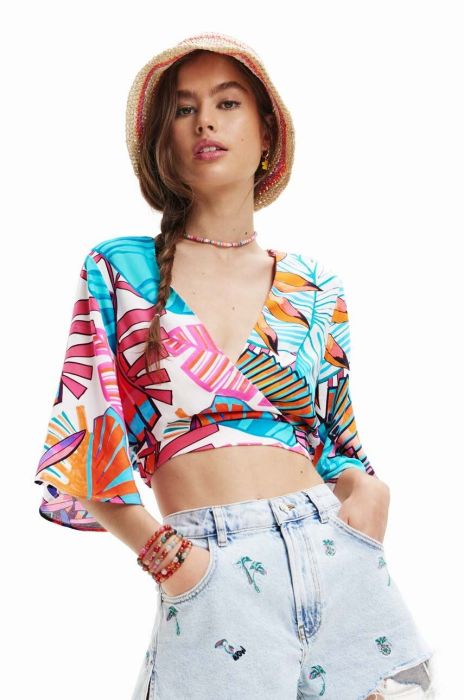 Блузка Desigual жіноча колір білий візерунок (3139399)