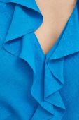 Блузка з домішкою шовку Pinko однотонна колір блакитний