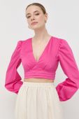 Блузка Patrizia Pepe жіноча колір рожевий однотонна