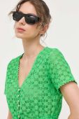 Блузка Morgan жіноча колір зелений з аплікацією