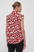 Бавовняна блузка United Colors of Benetton жіноча колір червоний візерунок