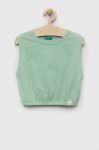 Дитячий топ United Colors of Benetton колір зелений