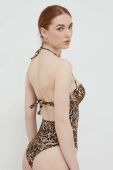 Суцільний купальник Guess Колір коричневий ущільнена чашечка колір коричневий
