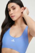 Суцільний купальник adidas Performance Colorblock злегка ущільнена чашечка колір блакитний