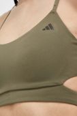 Бюстгальтер для йоги adidas Performance колір зелений однотонний (3193876)