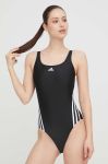 Суцільний купальник adidas Performance 3-Stripes колір чорний м'яка чашечка