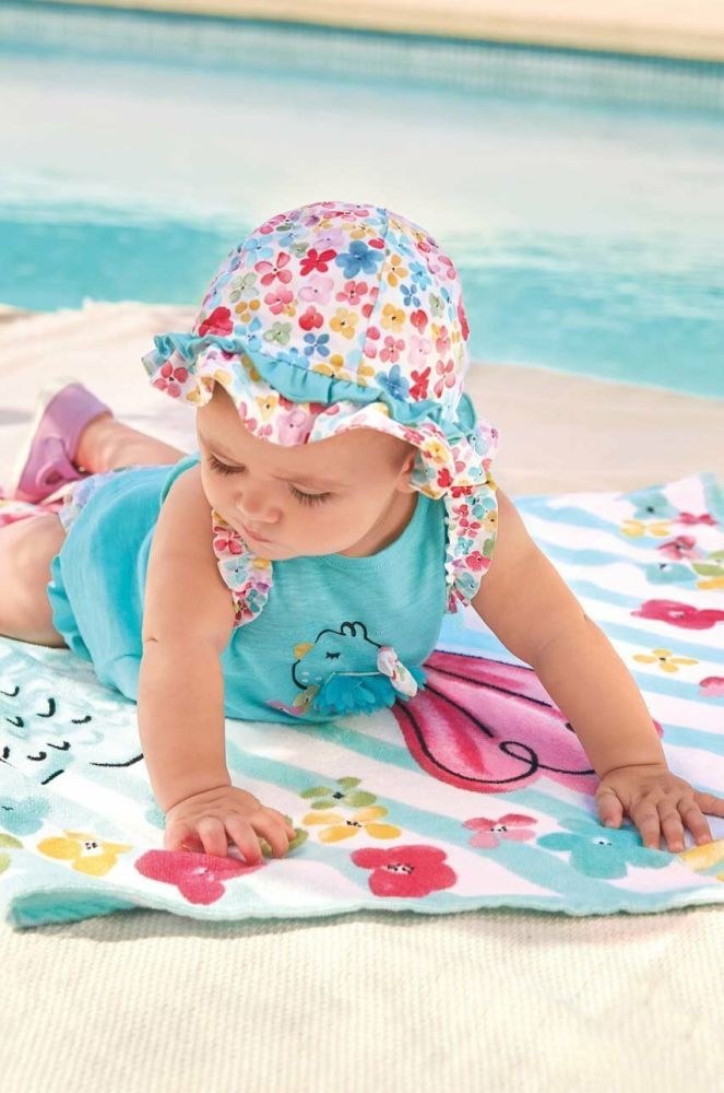 Дитячий роздільний купальник Mayoral Newborn колір бірюзовий