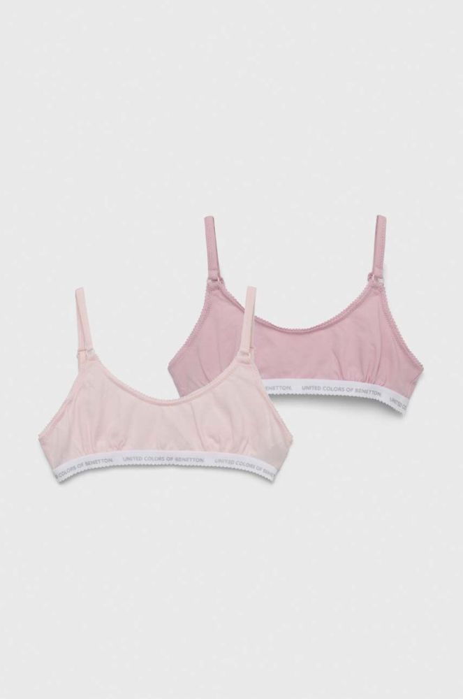 Дитячий бюстгальтер United Colors of Benetton 2-pack колір рожевий