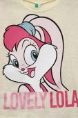 Дитяча бавовняна піжама United Colors of Benetton x Looney Tunes колір жовтий з принтом