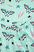 Дитяча бавовняна піжама Coccodrillo X Wonder Woman колір бірюзовий візерунок