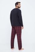 Піжама BOSS чоловіча колір червоний візерунок
