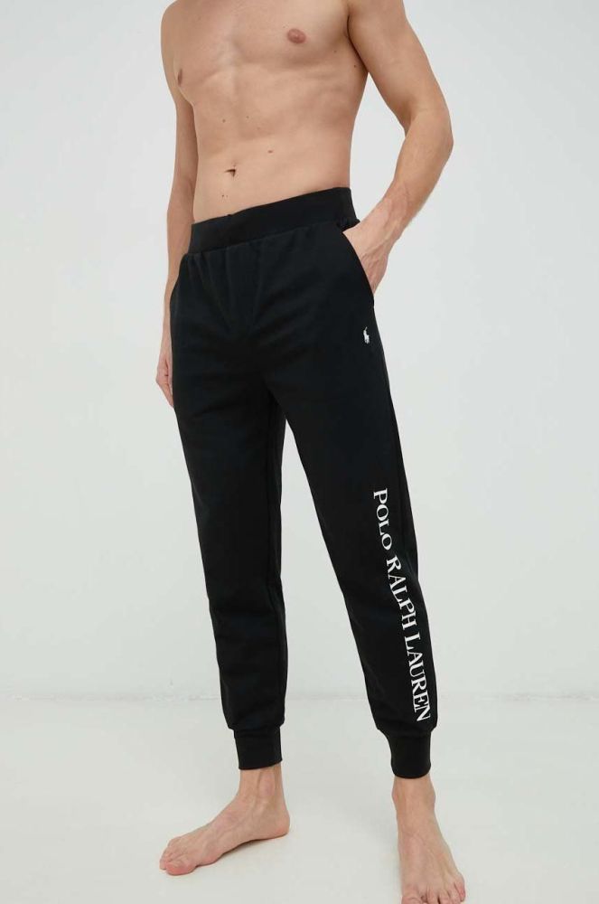 Штани лаунж Polo Ralph Lauren колір чорний з принтом