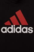 Дитяча кофта adidas U BL 2 HOODIE колір чорний з капюшоном з принтом
