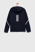 Дитяча кофта adidas B D4GMDY FZ колір синій з капюшоном візерунок