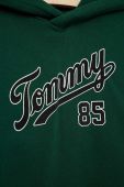 Дитяча кофта Tommy Hilfiger колір зелений з капюшоном з принтом