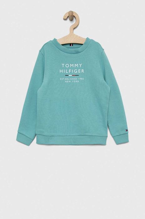 Дитяча кофта Tommy Hilfiger колір бірюзовий з принтом