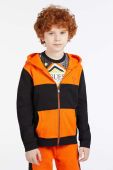 Дитяча кофта Guess колір помаранчевий з капюшоном візерунок