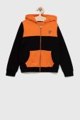 Дитяча кофта Guess колір помаранчевий з капюшоном візерунок