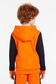 Дитяча бавовняна кофта Guess колір помаранчевий з капюшоном візерунок (2877711)