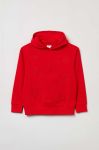 Дитяча бавовняна кофта OVS колір червоний з капюшоном з аплікацією