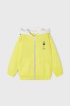 Дитяча кофта Mayoral колір жовтий з капюшоном з принтом (2946732)