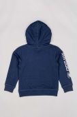 Дитяча бавовняна кофта zippy x Spiderman колір синій з капюшоном з принтом