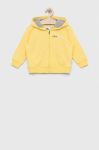 Дитяча кофта Quiksilver колір жовтий з капюшоном з принтом