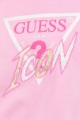 Кофта Guess жіноча колір рожевий з капюшоном з аплікацією (2896252)