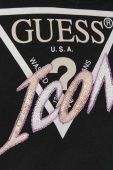 Кофта Guess жіноча колір чорний з капюшоном з аплікацією (2896264)