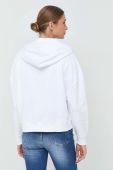 Кофта Guess жіноча колір білий з капюшоном з аплікацією (2863660)