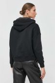 Кофта Guess жіноча колір чорний з капюшоном з аплікацією (2863665)