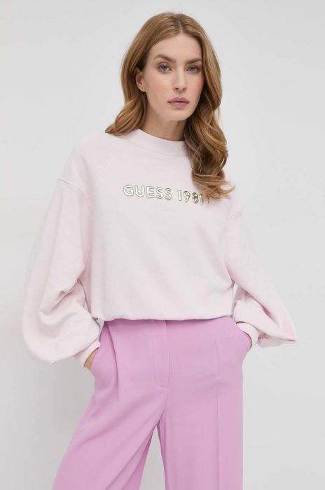 Кофта Guess жіноча колір рожевий з аплікацією (2896271)