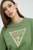 Бавовняна кофта Guess жіноча колір зелений з аплікацією